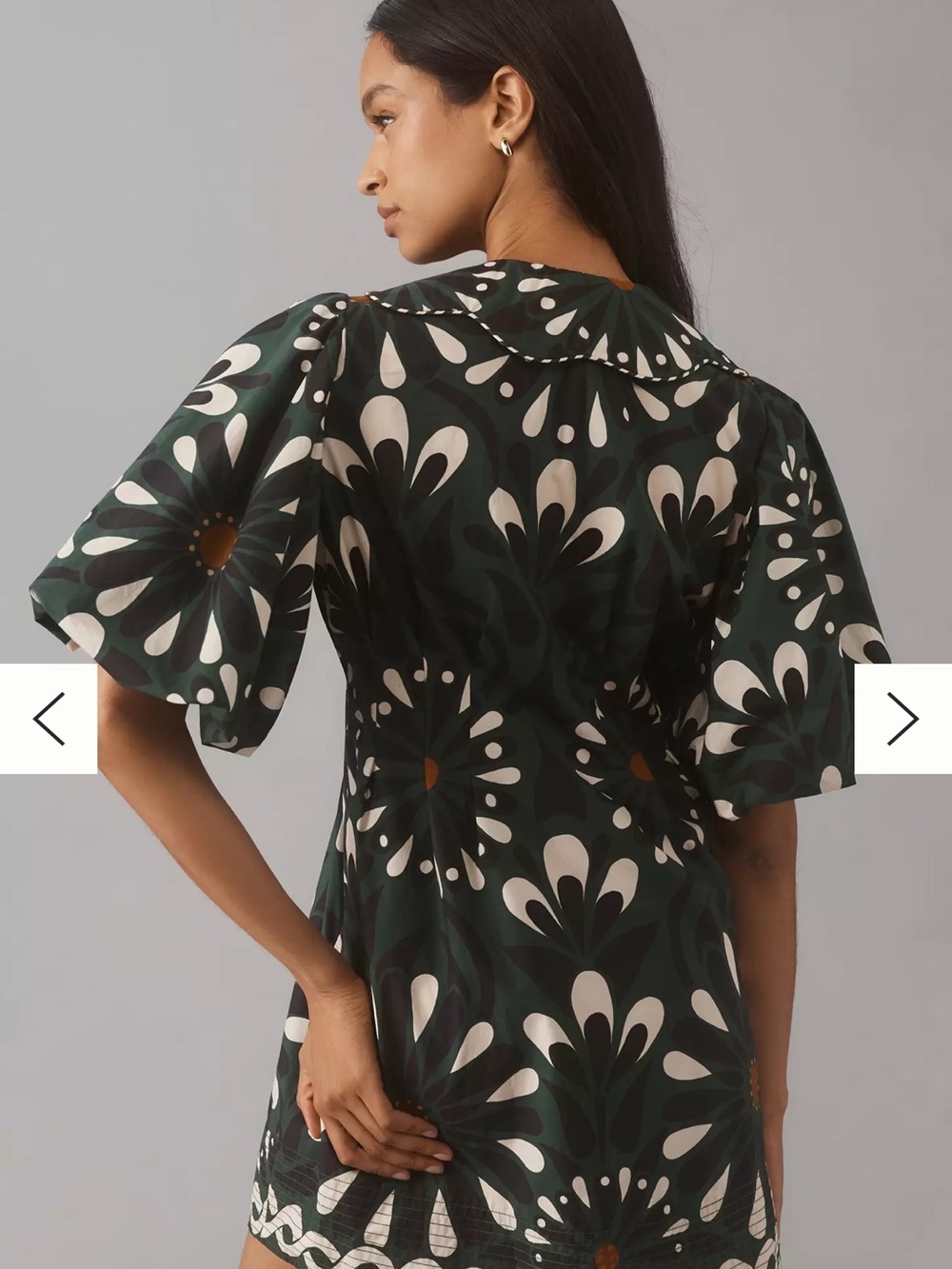 FARM Rio Green Ainika Flowers Short Sleeve Mini Dress - Picture 2 of 3